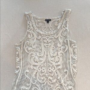 Express Intricate Lace Sleeveless Top